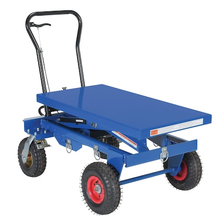Vestil Blue Rough Terrain Elevating Cart 1500 lb Capacity 40 x 20.5 CART-PN-1500